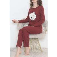 Embroidered Corduroy Pajama Set Claret Red1 - 12519.1048.