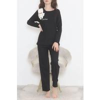 Embroidered Corduroy Pajama Set Black - 12519.1048.