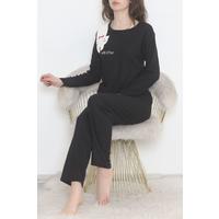 Embroidered Corduroy Pajama Set Black - 12519.1048.