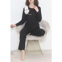 Embroidered Corduroy Pajama Set Black - 12519.1048.