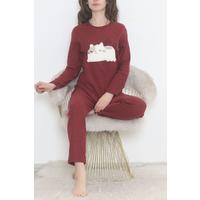 Embroidered Corduroy Pajama Set Plum - 12519.1048.