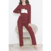 Embroidered Corduroy Pajama Set Plum - 12519.1048.