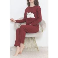 Embroidered Corduroy Pajama Set Plum - 12519.1048.