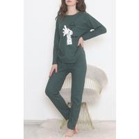 Embroidered Corduroy Pajama Set Emerald - 12519.1048.