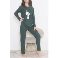 Embroidered Corduroy Pajama Set Emerald - 12519.1048.