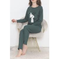 Embroidered Corduroy Pajama Set Emerald - 12519.1048.