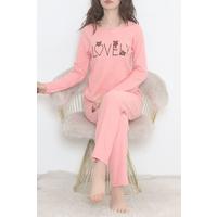 Embroidered Corduroy Pajama Set Pinkbrown - 12519.1048.