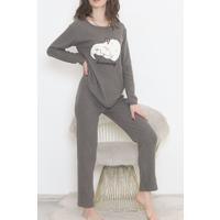 Embroidered Corduroy Pajama Set Light Brown - 12519.1048.