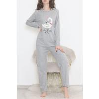 Embroidered Corduroy Pajama Set Greywhite - 12519.1048.