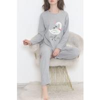 Embroidered Corduroy Pajama Set Greywhite - 12519.1048.