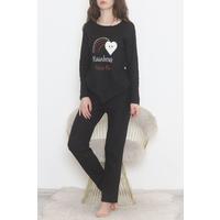 Embroidered Corduroy Pajama Set Black and White - 12519.1048.