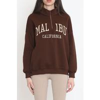 Embroidered Zipper Sweat Brown - 934.1247.