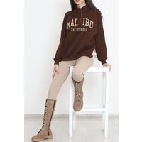 Embroidered Zipper Sweat Brown - 934.1247.