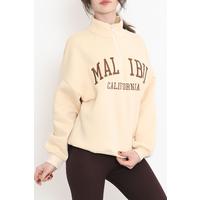 Embroidered Zipper Sweat Beige - 934.1247.