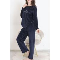 Embroidered Velvet Suit Navy Blue1 - 338.1287.