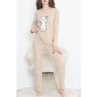 Nakışlı Fitilli Pijama Takımı Açıkvizon - 12519.1048.