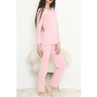 Nakışlı Fitilli Pijama Takımı Pembebeyaz - 12519.1048.