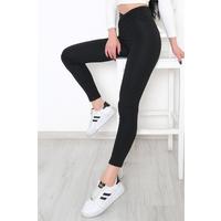 Ribbed Cross-Belt Leggings Black - 10423.1702.