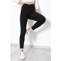 Ribbed Cross-Belt Leggings Black - 10423.1702.