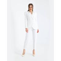 Shoulder Gathered Suit White