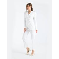 Shoulder Gathered Suit White