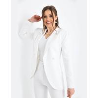 Shoulder Gathered Suit White