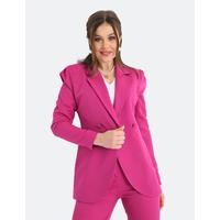 Shoulder Gathered Suit Fuchsia