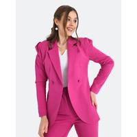 Shoulder Gathered Suit Fuchsia