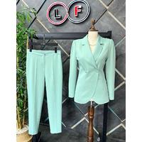 Shoulder Gathered Suit Mint Green