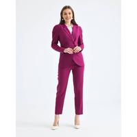 Shoulder Gathered Suit Plum