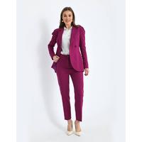 Shoulder Gathered Suit Plum