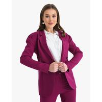 Shoulder Gathered Suit Plum