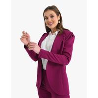 Shoulder Gathered Suit Plum