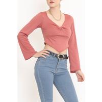 Front Low-cut Blouse Dried Rose - 12544.631.