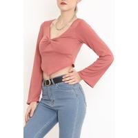 Front Low-cut Blouse Dried Rose - 12544.631.