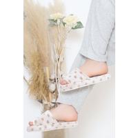 Open Front Polka Dot Slippers Gray Brown - 12364.264.