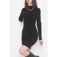 Gathered Front Dress Black - 12286.631.