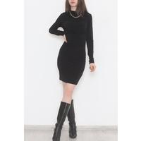 Gathered Front Dress Black - 12286.631.