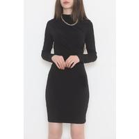 Gathered Front Dress Black - 12286.631.