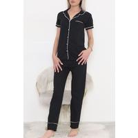 Pajama Set with Front Pockets Black and White - 11404.1048.