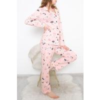 Button-Front Pajama Set Salmon - 150.1287.