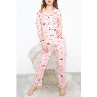 Button-Front Pajama Set Salmon - 150.1287.