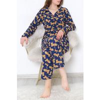 Button-Front Pajama Set Blue - 150.1287.