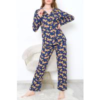 Button-Front Pajama Set Blue - 150.1287.