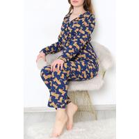 Button-Front Pajama Set Blue - 150.1287.