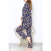 Button-Front Pajama Set Blue - 150.1287.