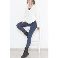 Knit Pattern Cardigan White - 374.1577.