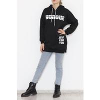 Oversize Yırtmaçlı Sweat Siyah - 12515.5238.