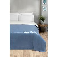 Pierre Cardin Cotton Blanket Double Logo Indigo