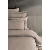 Pierre Cardin Striped Satin Duvet Cover Set Double Voyage Beige